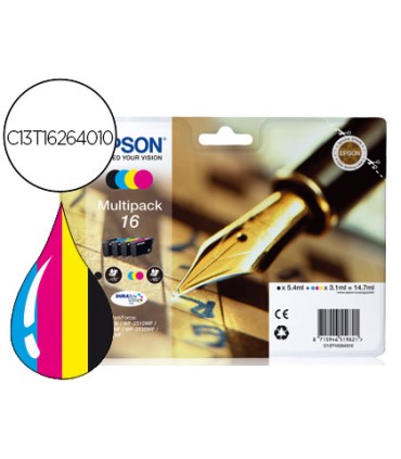 Ink jet epson 16 multipack workforce wf 2010w wf 2510wf wf 2520nf wf 2530wf wf 2540wf negro amarillo cian y magenta