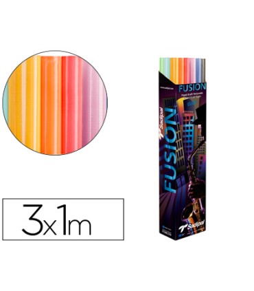 Papel kraft fusion 1x3 mt expositor 24 rollos colores surtidos