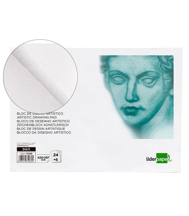 Bloc dibujo liderpapel artistico encolado 297x420 mm 30 hojas 120g m2 sin recuadro