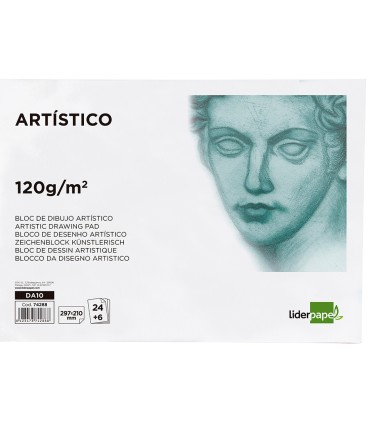 Bloc dibujo liderpapel artistico encolado 210x297 mm 30 hojas 120g m2 sin recuadro