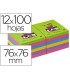 Bloc de notas adhesivas quita y pon post it super stick ultra 76x76 mm pack de 12 bloc verde rosa amarilla