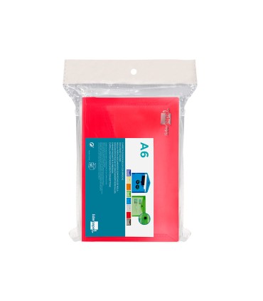 Carpeta liderpapel dossier broche polipropileno din a6 rojo transparente