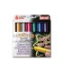 Tempera solida en barra playcolor pocket escolar caja de 6 colores metalizados