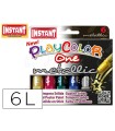 Tempera solida en barra playcolor escolar caja de 6 colores metalizados surtidos