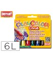 Tempera solida en barra playcolor escolar caja de 6 colores surtidos