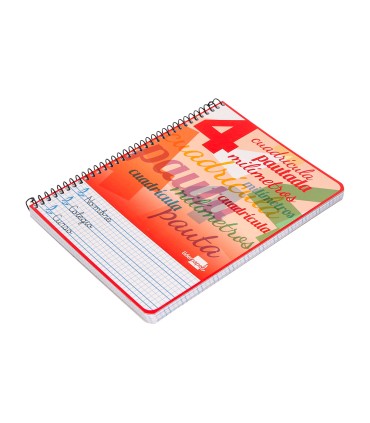 Cuaderno espiral liderpapel cuarto pautaguia tapa dura 80h75 gr cuadro pautado 4mm con margen