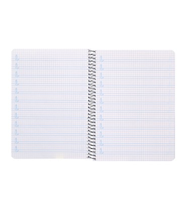 Cuaderno espiral liderpapel cuarto pautaguia tapa dura 80h75 gr cuadro pautado 4mm con margen