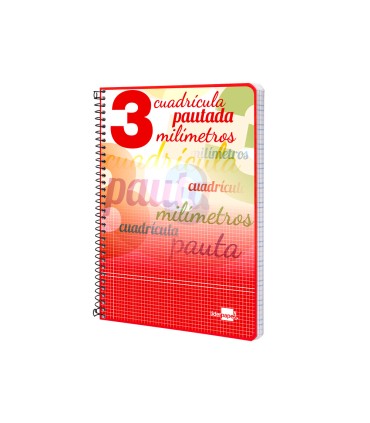 Cuaderno espiral liderpapel cuarto pautaguia tapa dura 80h75 gr cuadro pautado 3 mm con margen