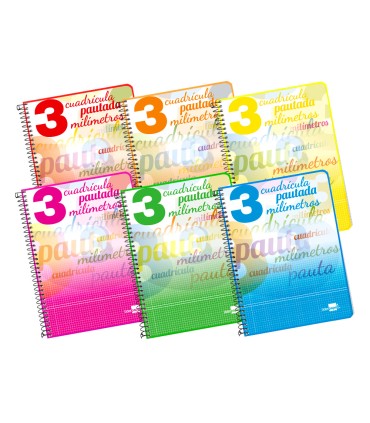 Cuaderno espiral liderpapel cuarto pautaguia tapa dura 80h75 gr cuadro pautado 3 mm con margen