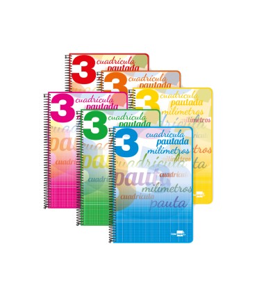 Cuaderno espiral liderpapel cuarto pautaguia tapa dura 80h75 gr cuadro pautado 3 mm con margen