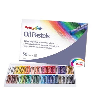 Lapices pentel oil pastel caja de 50 colores surtidos