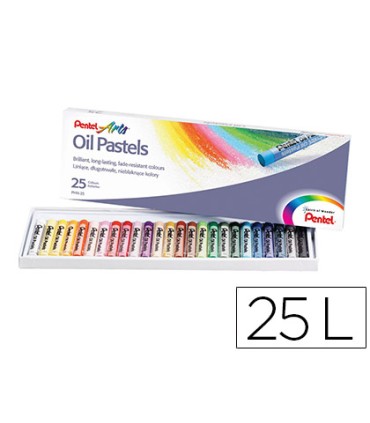 Lapices pentel oil pastel caja de 25 colores surtidos