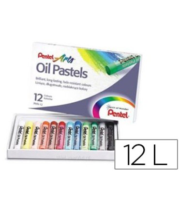 Lapices pentel oil pastel caja de 12 colores surtidos