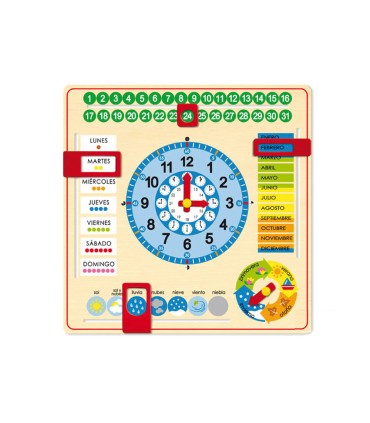 Juego goula didactico reloj calendario castellano