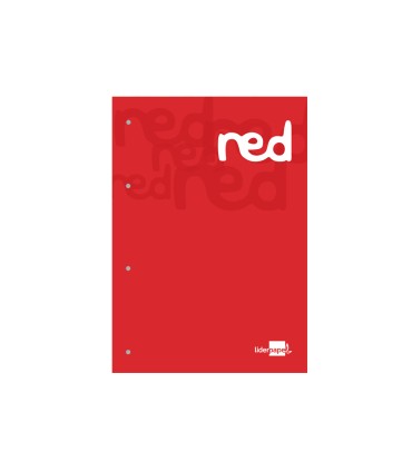 Bloc encolado liderpapel cuadro 5 mm rojo a4 natural 100 hojas 100 g m2