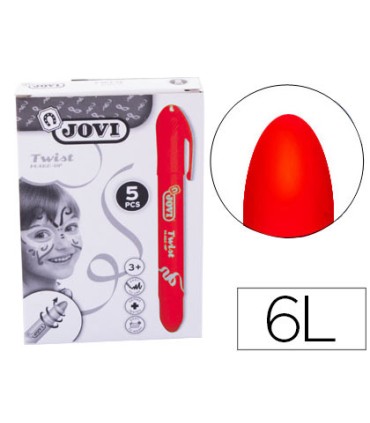 Barra de maquillaje jovi twist make up rojo caja de 5 unidades