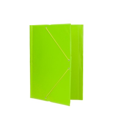 Carpeta liderpapel gomas plastico folio solapas color verde pistacho