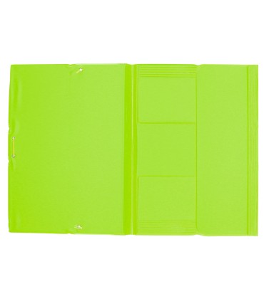 Carpeta liderpapel gomas plastico folio solapas color verde pistacho