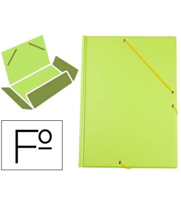 Carpeta liderpapel gomas plastico folio solapas color verde pistacho