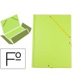 Carpeta liderpapel gomas plastico folio solapas color verde pistacho