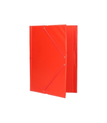 Carpeta liderpapel gomas plastico folio solapas color rojo