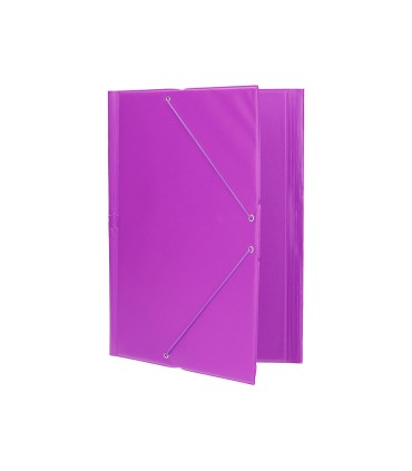 Carpeta liderpapel gomas plastico folio solapas color lila