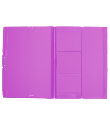 Carpeta liderpapel gomas plastico folio solapas color lila