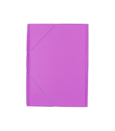 Carpeta liderpapel gomas plastico folio solapas color lila