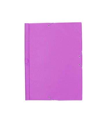 Carpeta liderpapel gomas plastico folio solapas color lila