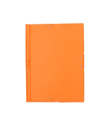 Carpeta liderpapel gomas plastico folio solapas color naranja