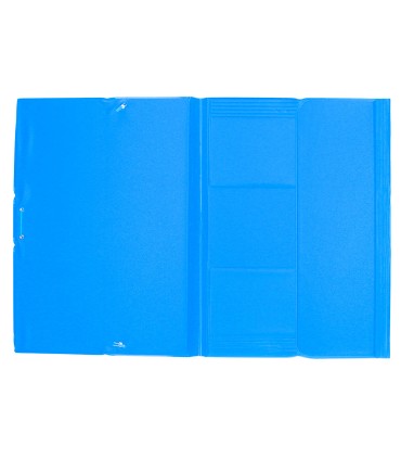 Carpeta liderpapel gomas plastico folio solapas color celeste