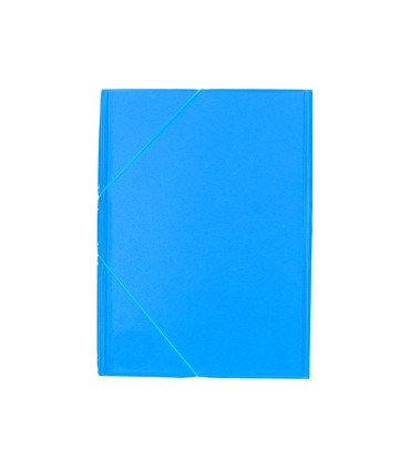 Carpeta liderpapel gomas plastico folio solapas color celeste