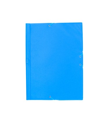 Carpeta liderpapel gomas plastico folio solapas color celeste