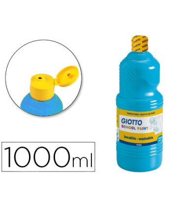 Tempera liquida giotto escolar lavable 1000 ml azul cyan