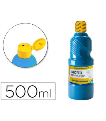 Tempera liquida giotto escolar lavable 500 ml azul cyan