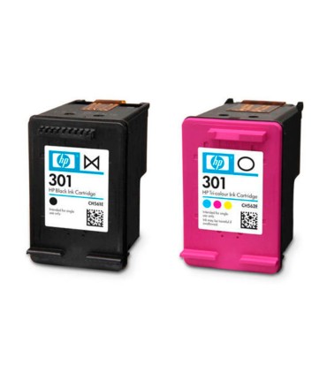 Ink jet hp 301 pack con tinta negra y tinta tricolor 1000 1001 3000 3050 3050se 3050ve 1050a 2050a 2054a 3050a