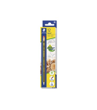 Lapices de grafito staedtler noris n2 hb con goma de borrar unidad