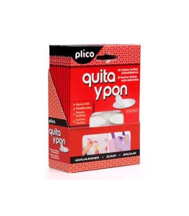 Velcro adhesivo ovalado plico quita y pon blister de 24 unidades