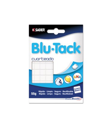 Sujetacosa masilla bostik blu tack blanco cuarteado