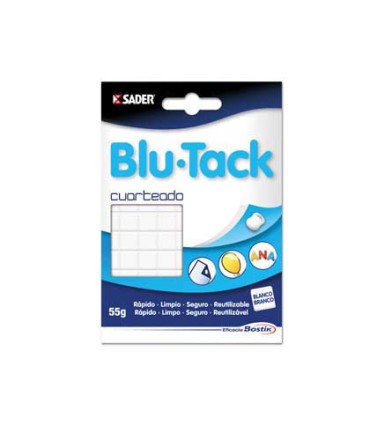 Sujetacosa masilla bostik blu tack blanco cuarteado