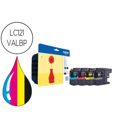 Ink jet brother dcp j132w 152w 552dw 752dw mfc j470dw 650dw 870dw pack 4 colores 300 pag