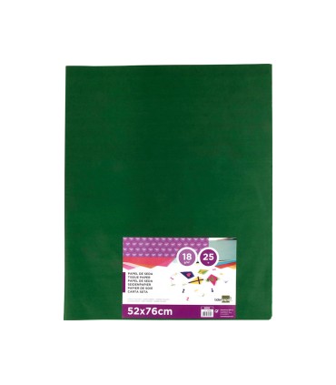 Papel seda liderpapel verde oscuro 52x76cm 18 gr m2 paquete de 25 hojas