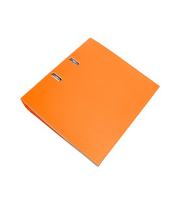 Archivador de palanca liderpapel a4 documenta forrado pvc con rado lomo 75mmnaranja compresor metalico