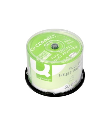 Cd r q connect con superficie 100 imprimible para inkjet capacidad 700mb duracion 80minvelocidad 52x bote de 50 unid