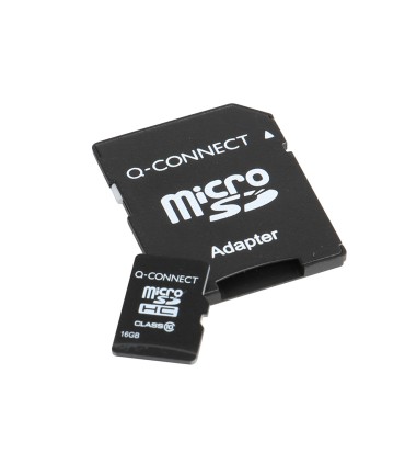 Memoria sd micro q connect flash 16 gb clase 6 con adaptador