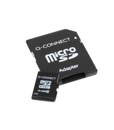 Memoria sd micro q connect flash 8 gb clase 4 con adaptador