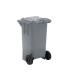 Papelera contenedor q connect plastico gris para desechos en general 100 l con tapa y ruedas 750x470x370 mm