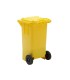 Papelera contenedor q connect plastico amarillo para plasticos y envases metalicos 100l con tapa y ruedas 750x470x370 mm