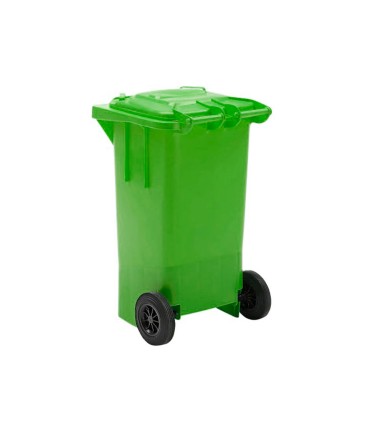 Papelera contenedor q connect plastico verde para envases de vidrio 100l con tapa y ruedas 750x470x370 mm