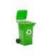 Papelera contenedor q connect plastico verde para envases de vidrio 100l con tapa y ruedas 750x470x370 mm